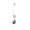 Kansas Jayhawks Pregnancy Maternity Clear Belly Button Navel Ring - Pick Your Color