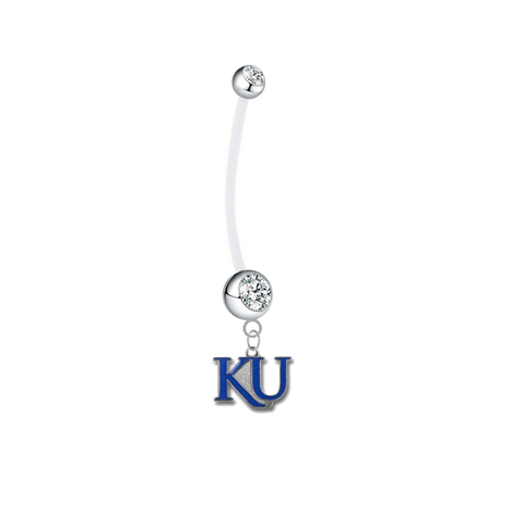 Kansas Jayhawks Style 2 Pregnancy Clear Maternity Belly Button Navel Ring - Pick Your Color