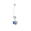 Kansas Jayhawks Style 2 Pregnancy Clear Maternity Belly Button Navel Ring - Pick Your Color
