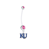 Kansas Jayhawks Style 2 Pregnancy Pink Maternity Belly Button Navel Ring - Pick Your Color