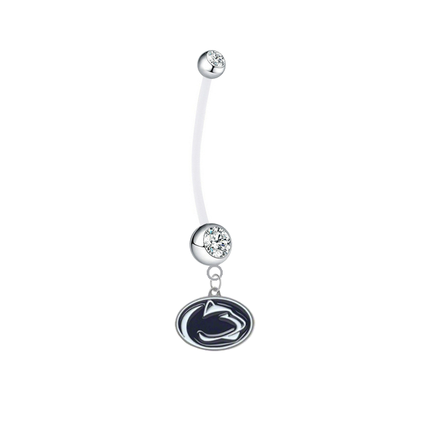 Penn State Nittany Lions Pregnancy Clear Maternity Belly Button Navel Ring - Pick Your Color