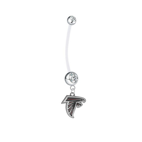 Atlanta Falcons Pregnancy Maternity Clear Belly Button Navel Ring - Pick Your Color