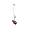 Arizona Cardinals Pregnancy Maternity Clear Belly Button Navel Ring - Pick Your Color