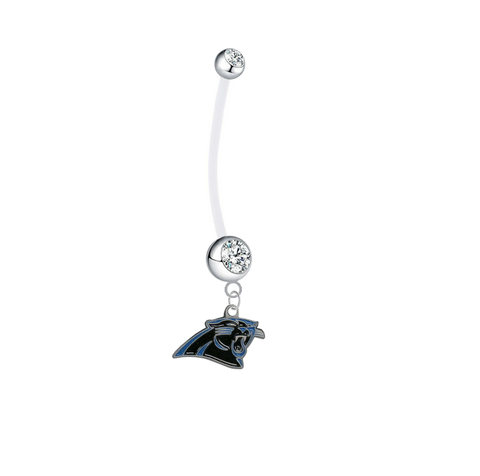 Carolina Panthers Pregnancy Clear Maternity Belly Button Navel Ring - Pick Your Color