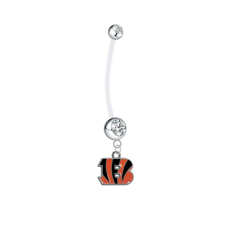 Cincinnati Bengals Boy/Girl Clear Pregnancy Maternity Belly Button Navel Ring