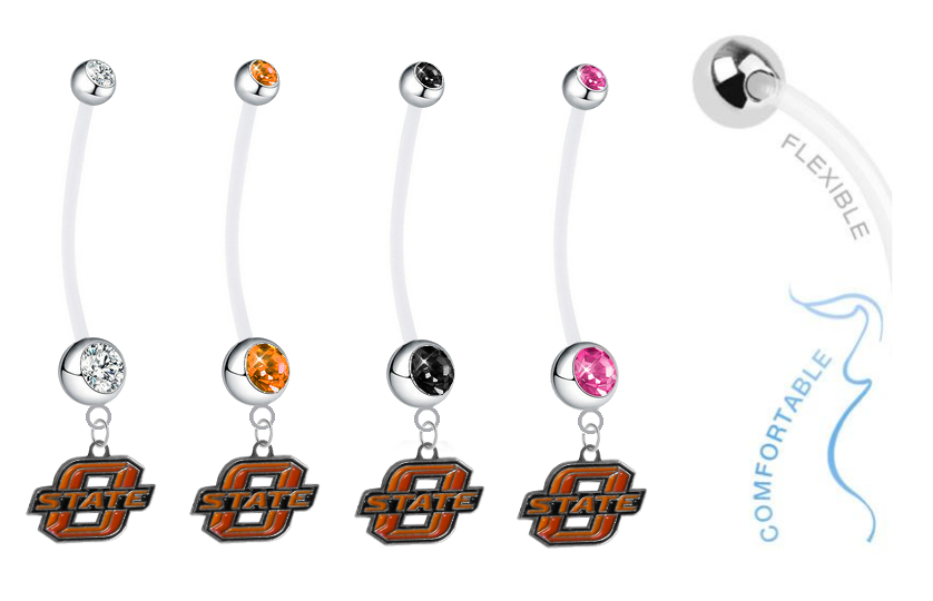 Oklahoma State Cowboys Pregnancy Maternity Belly Button Navel Ring - Pick Your Color