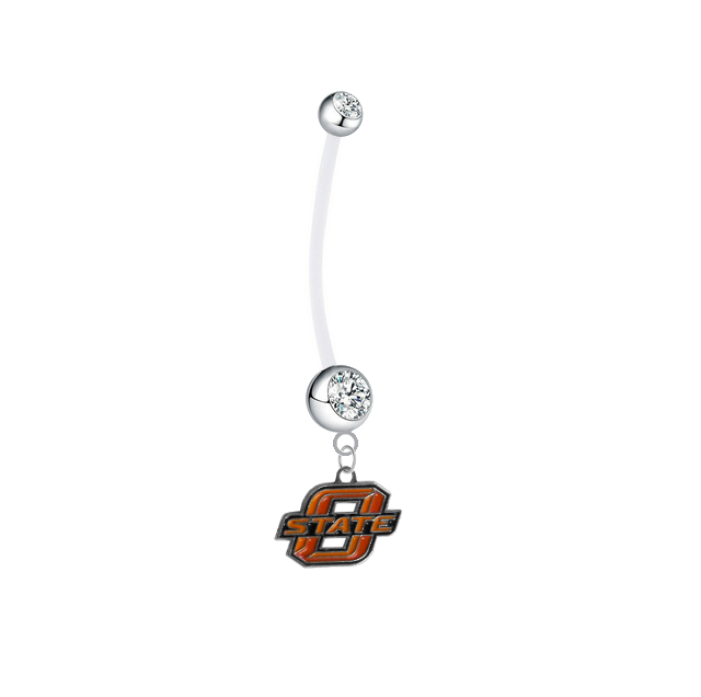 Oklahoma State Cowboys Boy/Girl Clear Pregnancy Maternity Belly Button Navel Ring