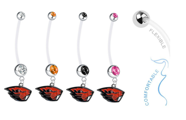 Oregon State Beavers Pregnancy Maternity Belly Button Navel Ring - Pick Your Color