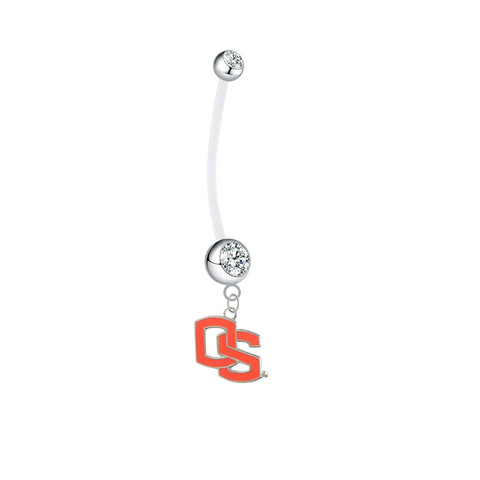 Oregon State Beavers Style 2 Pregnancy Maternity Clear Belly Button Navel Ring - Pick Your Color