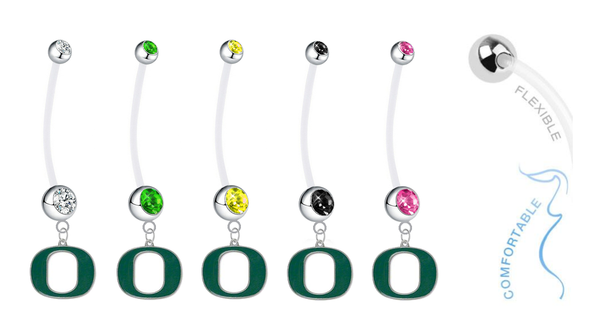 Oregon Ducks Pregnancy Maternity Belly Button Navel Ring - Pick Your Color