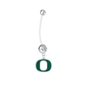 Oregon Ducks Pregnancy Maternity Clear Belly Button Navel Ring - Pick Your Color