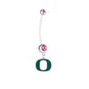 Oregon Ducks Pregnancy Maternity Pink Belly Button Navel Ring - Pick Your Color