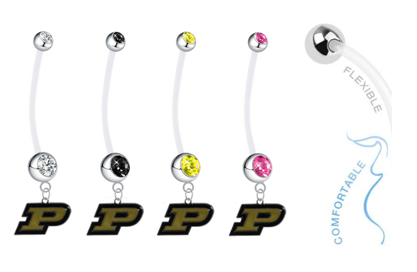 Purdue Boilermakers Pregnancy Maternity Belly Button Navel Ring - Pick Your Color
