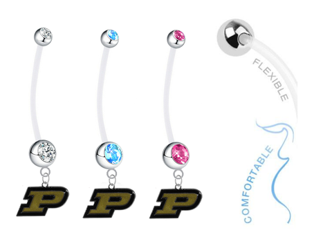 Purdue Boilermakers Boy/Girl Pregnancy Maternity Belly Button Navel Ring