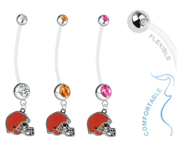 Cleveland Browns Pregnancy Maternity Belly Button Navel Ring - Pick Your Color
