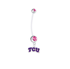TCU Horned Frogs Pregnancy Maternity Pink Belly Button Navel Ring - Pick Your Color