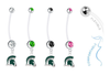 Michigan State Spartans Mascot Pregnancy Maternity Belly Button Navel Ring - Pick Your Color