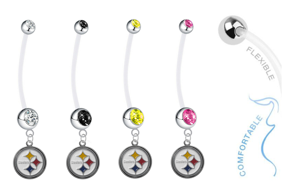 Pittsburgh Steelers Pregnancy Maternity Belly Button Navel Ring - Pick Your Color