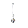 Pittsburgh Steelers Pregnancy Maternity Clear Belly Button Navel Ring - Pick Your Color