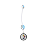Pittsburgh Steelers Boy/Girl Light Blue Pregnancy Maternity Belly Button Navel Ring