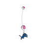 Detroit Lions Pregnancy Maternity Pink Belly Button Navel Ring - Pick Your Color