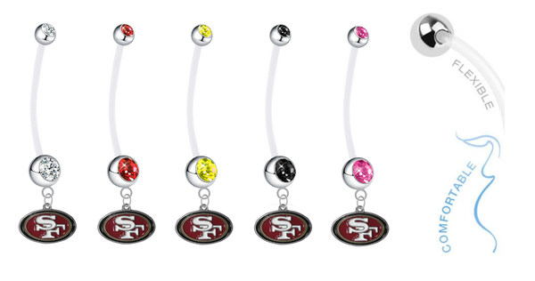 San Francisco 49ers Pregnancy Maternity Belly Button Navel Ring - Pick Your Color