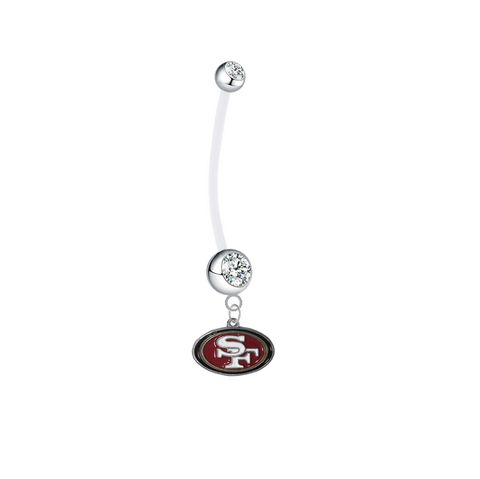 San Francisco 49ers Pregnancy Maternity Clear Belly Button Navel Ring - Pick Your Color