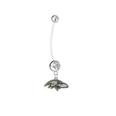 Baltimore Ravens Pregnancy Maternity Clear Belly Button Navel Ring - Pick Your Color