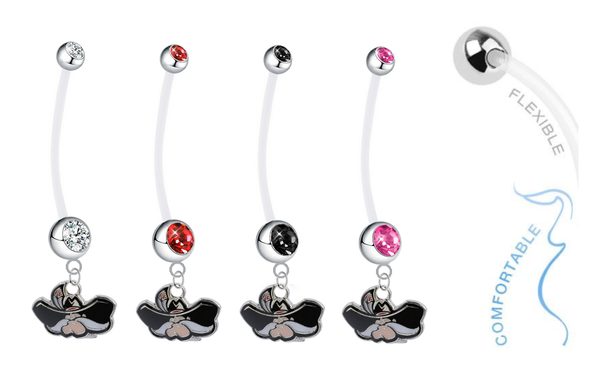 UNLV Runnin Rebels Pregnancy Maternity Belly Button Navel Ring - Pick Your Color