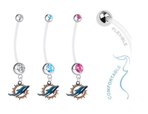 Miami Dolphins Boy/Girl Pregnancy Maternity Belly Button Navel Ring