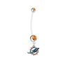 Miami Dolphins Pregnancy Maternity Orange Belly Button Navel Ring - Pick Your Color