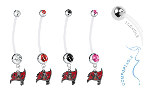 Tampa Bay Buccaneers Pregnancy Maternity Belly Button Navel Ring - Pick Your Color