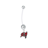 Tampa Bay Buccaneers Pregnancy Maternity Clear Belly Button Navel Ring - Pick Your Color