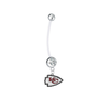 Kansas City Chiefs Pregnancy Clear Maternity Belly Button Navel Ring - Pick Your Color
