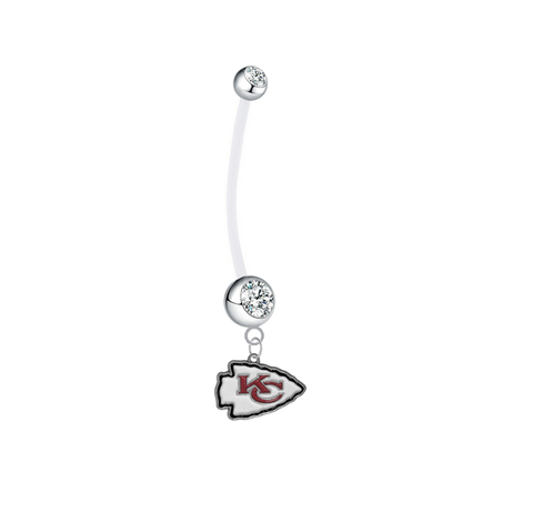 Kansas City Chiefs Boy/Girl Clear Pregnancy Maternity Belly Button Navel Ring