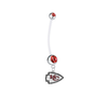 Kansas City Chiefs Pregnancy Maternity Red Belly Button Navel Ring - Pick Your Color