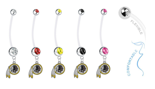 Washington Redskins Pregnancy Maternity Belly Button Navel Ring - Pick Your Color
