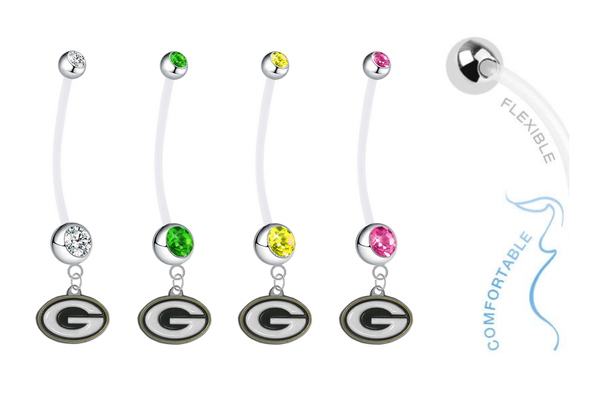 Green Bay Packers Pregnancy Maternity Belly Button Navel Ring - Pick Your Color