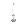 Green Bay Packers Pregnancy Maternity Clear Belly Button Navel Ring - Pick Your Color