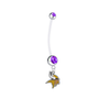 Minnesota Vikings Pregnancy Maternity Purple Belly Button Navel Ring - Pick Your Color