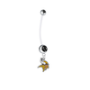 Minnesota Vikings Pregnancy Maternity Black Belly Button Navel Ring - Pick Your Color