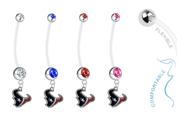 Houston Texans Pregnancy Maternity Belly Button Navel Ring - Pick Your Color