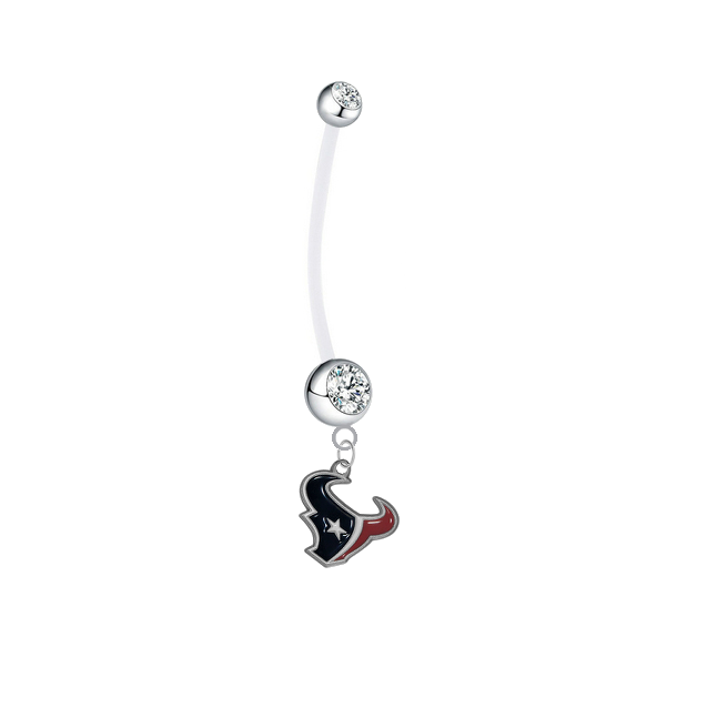 Houston Texans Boy/Girl Clear Pregnancy Maternity Belly Button Navel Ring