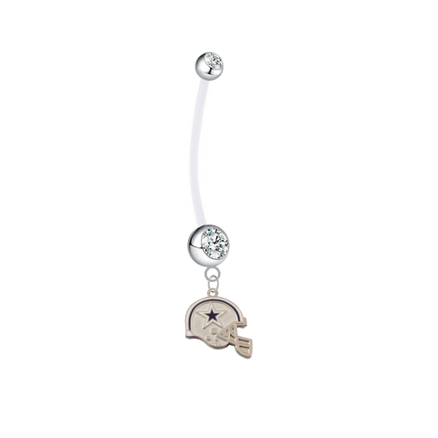 Dallas Cowboys Helmet Pregnancy Maternity Clear Belly Button Navel Ring - Pick Your Color