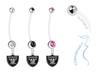 Oakland Raiders Pregnancy Clear Maternity Belly Button Navel Ring - Pick Your Color