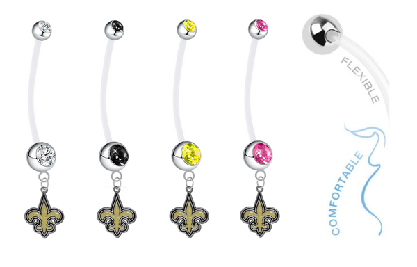 New Orleans Saints Pregnancy Maternity Belly Button Navel Ring - Pick Your Color
