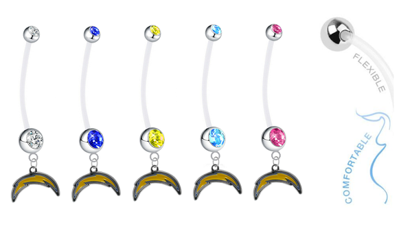 Los Angeles Chargers Pregnancy Maternity Belly Button Navel Ring - Pick Your Color