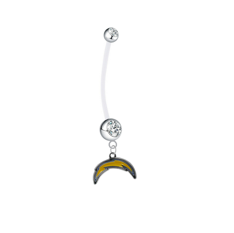 Los Angeles Chargers Pregnancy Clear Maternity Belly Button Navel Ring - Pick Your Color