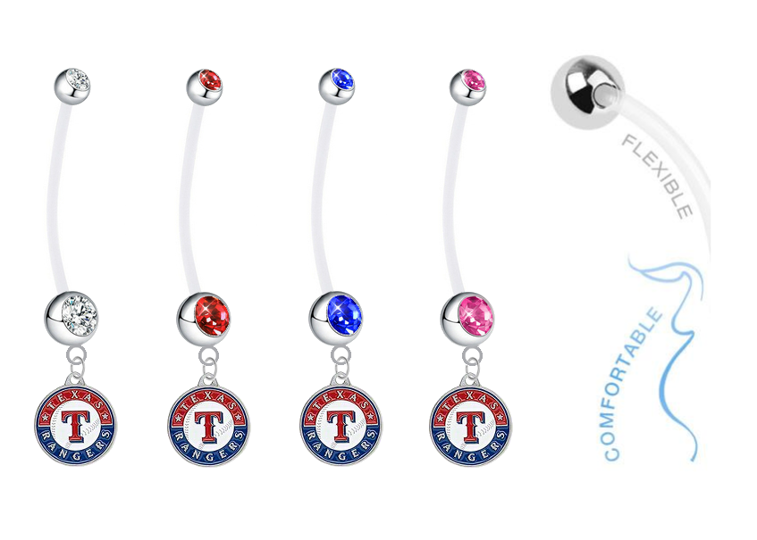 Texas Rangers Pregnancy Maternity Belly Button Navel Ring - Pick Your Color