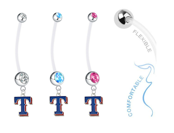 Texas Rangers Style 2 Boy/Girl Pregnancy Maternity Belly Button Navel Ring